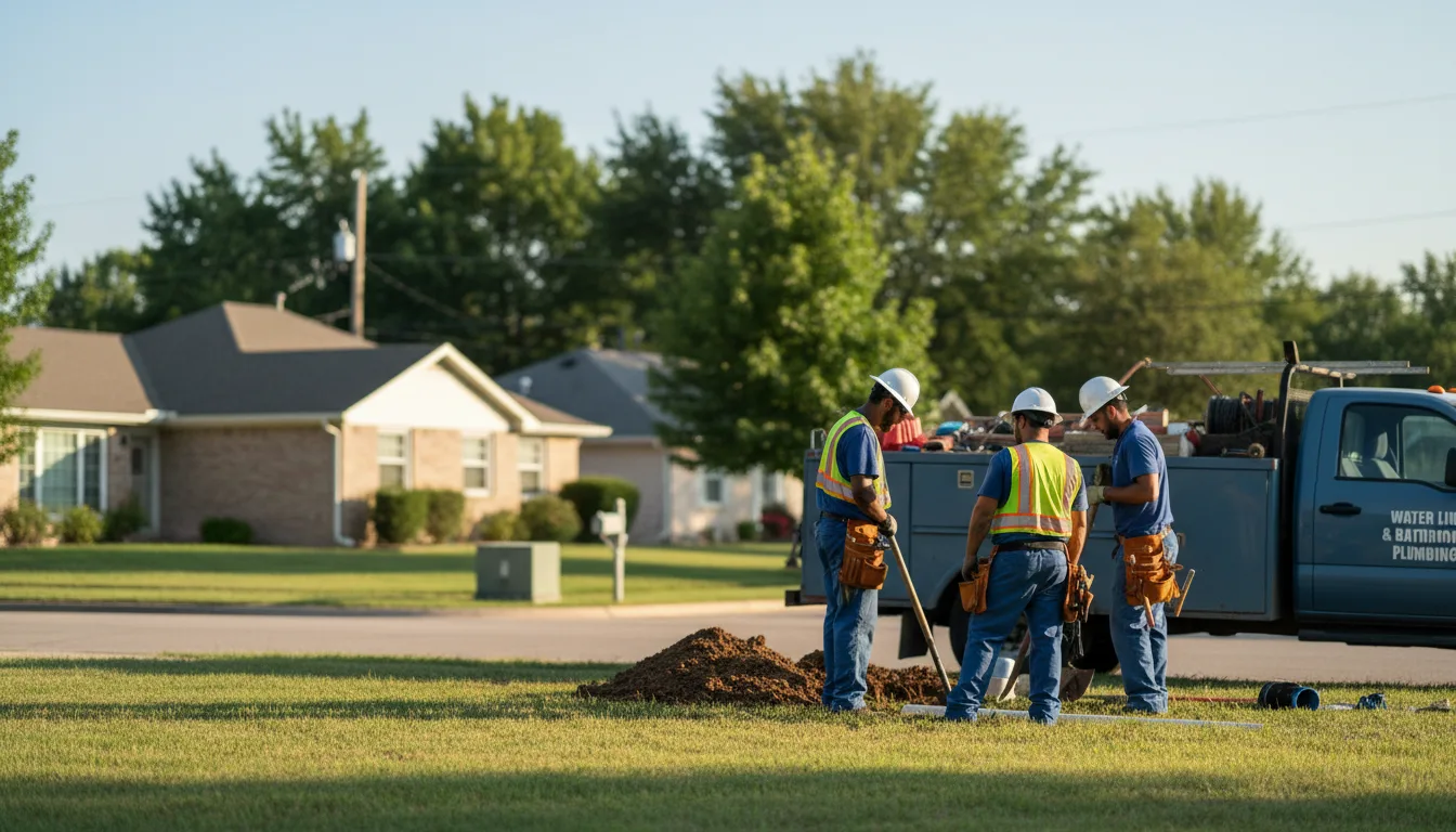 Residential water line and bathroom plumbing service in Hilliards, PA